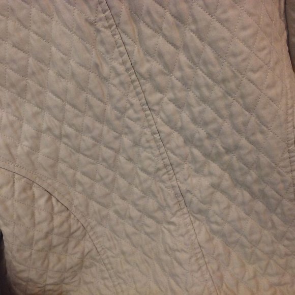 Y2K Merona Diamond Quilted Moto Jacket Women's -M Pockets Full Zip Buckles Tan - Picture 12 of 12